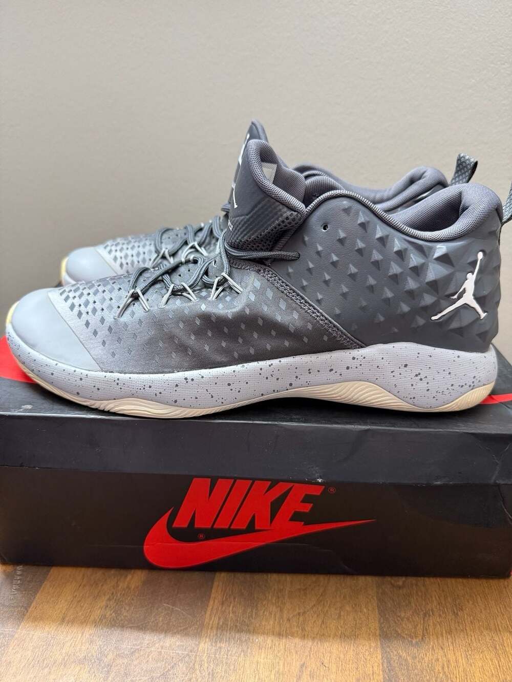 Jordan Extra Fly Size 12 Dark Grey White Basketball Shoes
